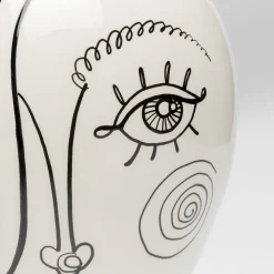 KARE Favola Lady vaas, hoogte 30 cm, keramiek, zwart/wit