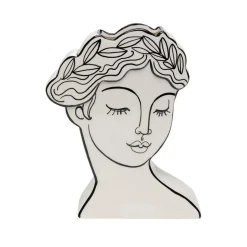 KARE Favola Lady vaas, hoogte 25 cm, keramiek, zwart/wit