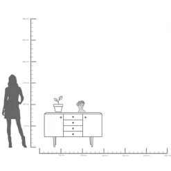 KARE Favola Lady vaas, hoogte 25 cm, keramiek, zwart/wit