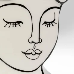 KARE Favola Lady vaas, hoogte 25 cm, keramiek, zwart/wit