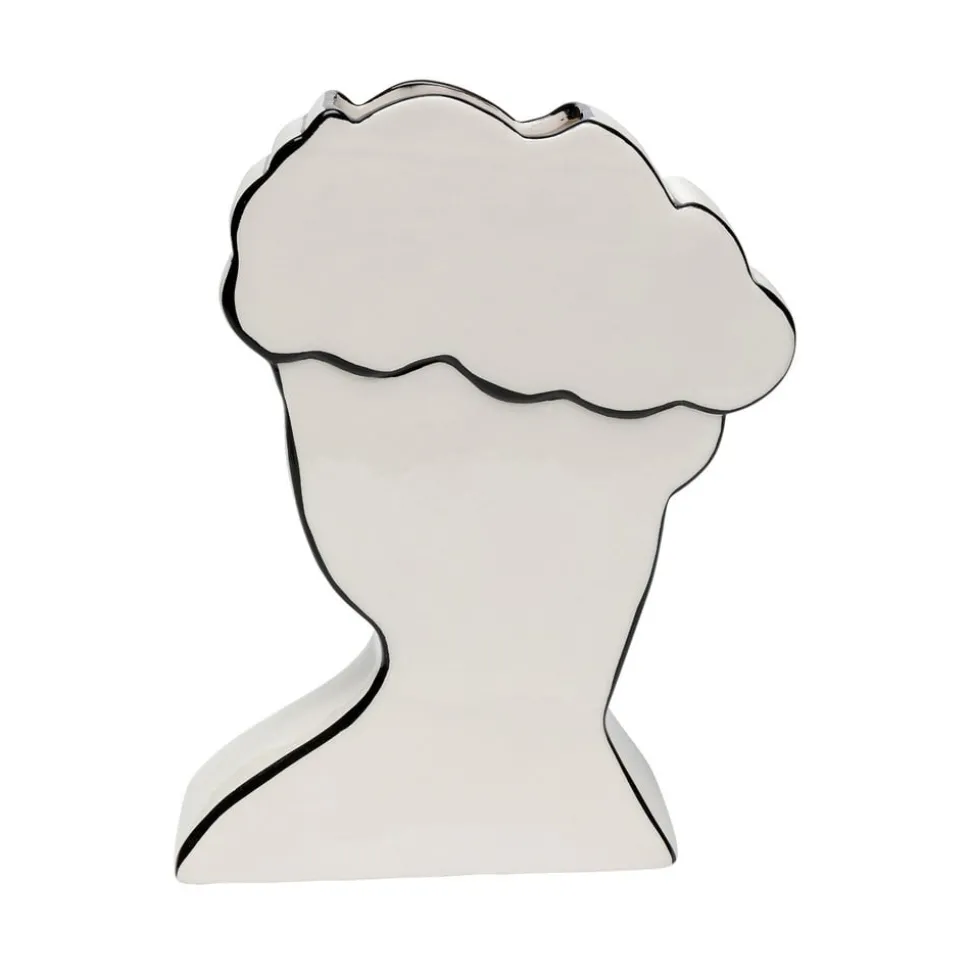 KARE Favola Lady vaas, hoogte 25 cm, keramiek, zwart/wit