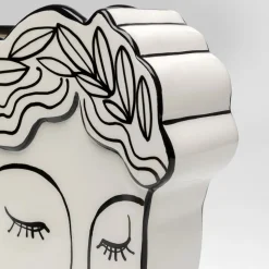 KARE Favola Lady vaas, hoogte 25 cm, keramiek, zwart/wit