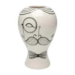 KARE Favola Men vaas, hoogte 30 cm, keramiek, zwart/wit