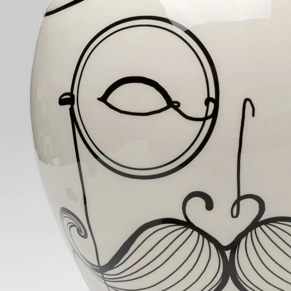 KARE Favola Men vaas, hoogte 30 cm, keramiek, zwart/wit