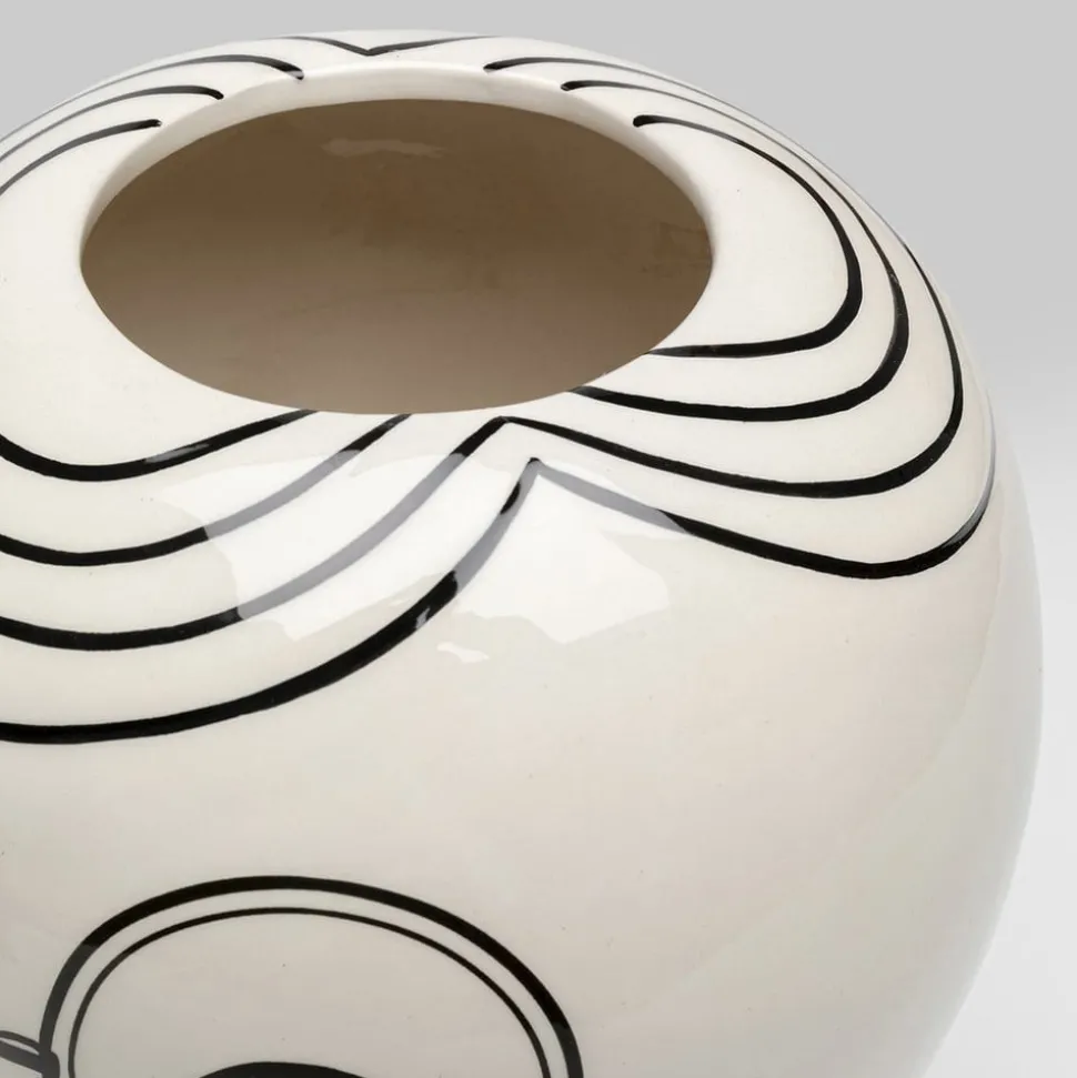 KARE Favola Men vaas, hoogte 30 cm, keramiek, zwart/wit
