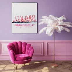 KARE Feather Palm vloerlamp met veren, wit