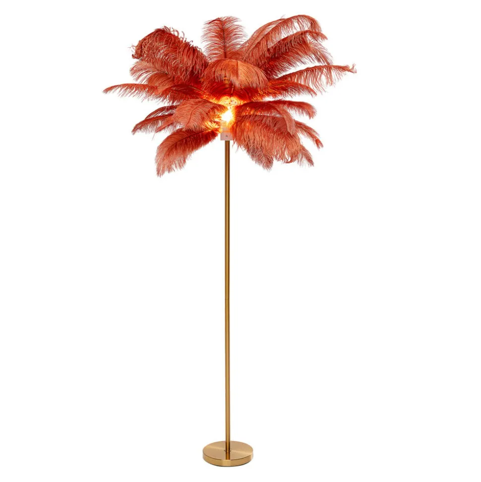 KARE Feather Palm vloerlamp met veren, roestrood