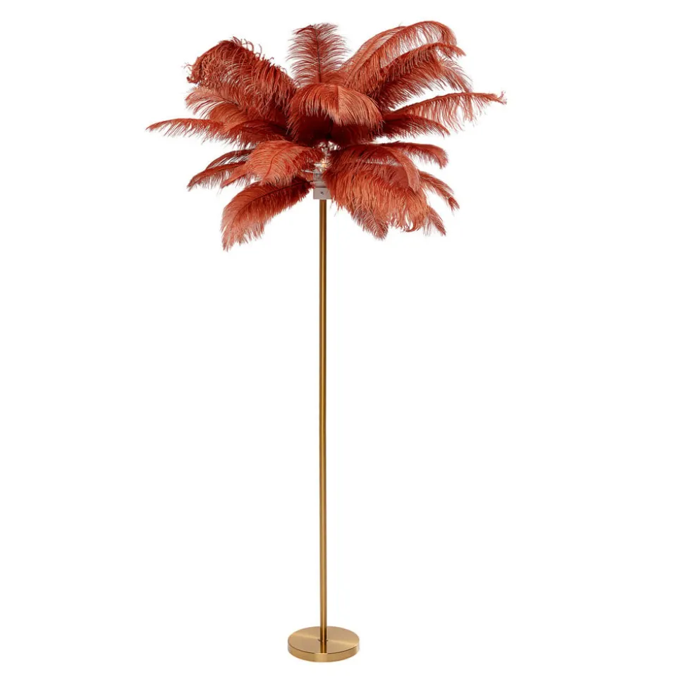 KARE Feather Palm vloerlamp met veren, roestrood