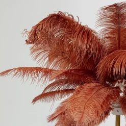 KARE Feather Palm vloerlamp met veren, roestrood