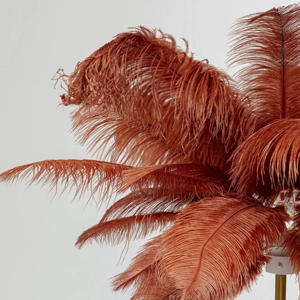 KARE Feather Palm vloerlamp met veren, roestrood