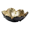 KARE Flower Bloom decoratieve kom, zwart/goud, handgemaakt