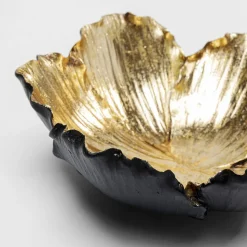 KARE Flower Bloom decoratieve kom, zwart/goud, handgemaakt