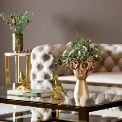 KARE Flowercrown decoratieve vaas, hoogte 30 cm, Ø 20 cm, goudkleurig