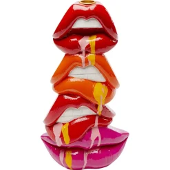 KARE Kandelaar Lips, hoogte 30 cm, polyresin, rood