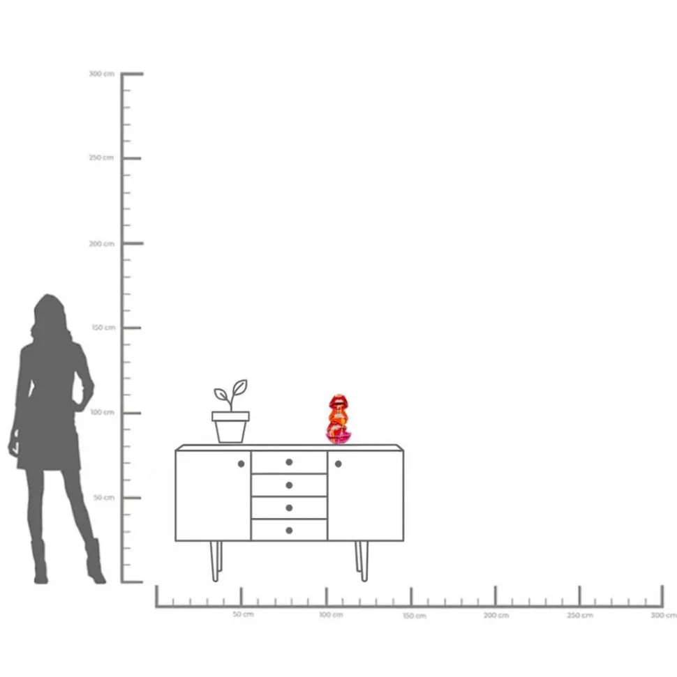 KARE Kandelaar Lips, hoogte 30 cm, polyresin, rood