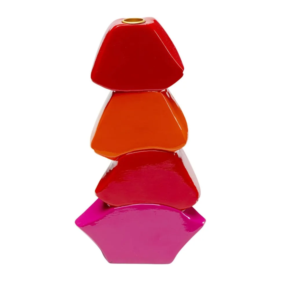 KARE Kandelaar Lips, hoogte 30 cm, polyresin, rood