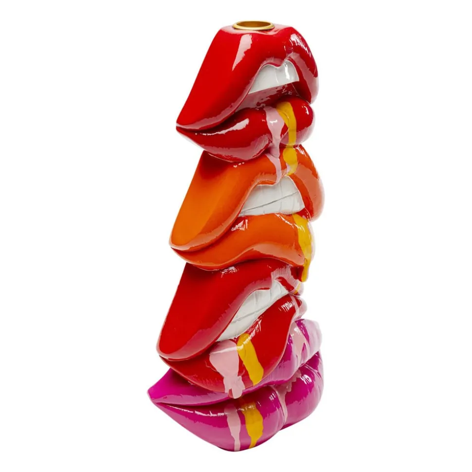 KARE Kandelaar Lips, hoogte 30 cm, polyresin, rood