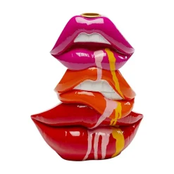 KARE Kandelaar Lips, hoogte 20 cm, polyresin, rood