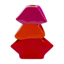 KARE Kandelaar Lips, hoogte 20 cm, polyresin, rood