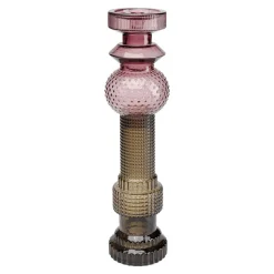 KARE Kandelaar Marvelous Duo, hoogte 49 cm, glas paars/grijs