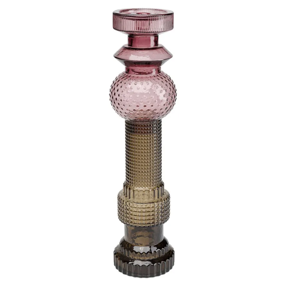 KARE Kandelaar Marvelous Duo, hoogte 49 cm, glas paars/grijs