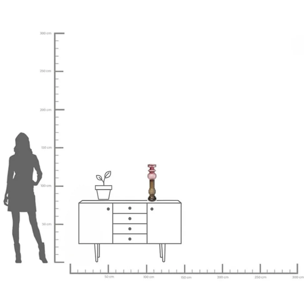KARE Kandelaar Marvelous Duo, hoogte 49 cm, glas paars/grijs