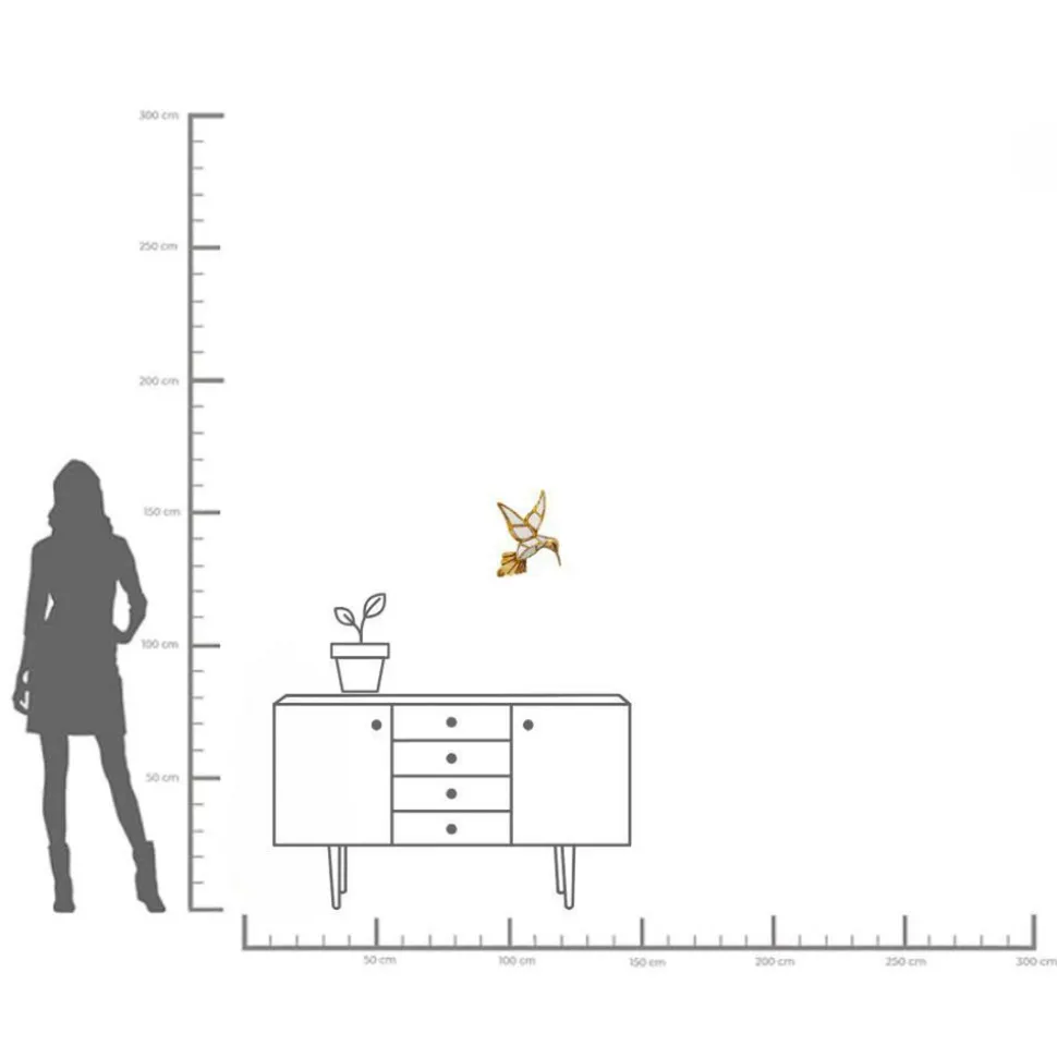 KARE Kolibrie Spiegel wandobject, polyresin, glas, goud