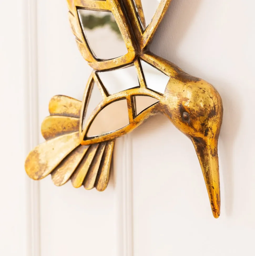 KARE Kolibrie Spiegel wandobject, polyresin, glas, goud