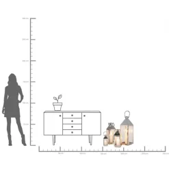 KARE lantaarn Giardino zilver, set van 4, roestvrij staal, glas