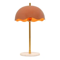 KARE Lia tafellamp, roze, staal/marmer, hoogte 50 cm