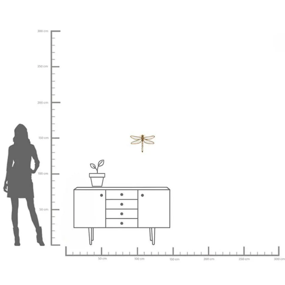 KARE Libelle Spiegel wandobject, polyresin, glas, goud