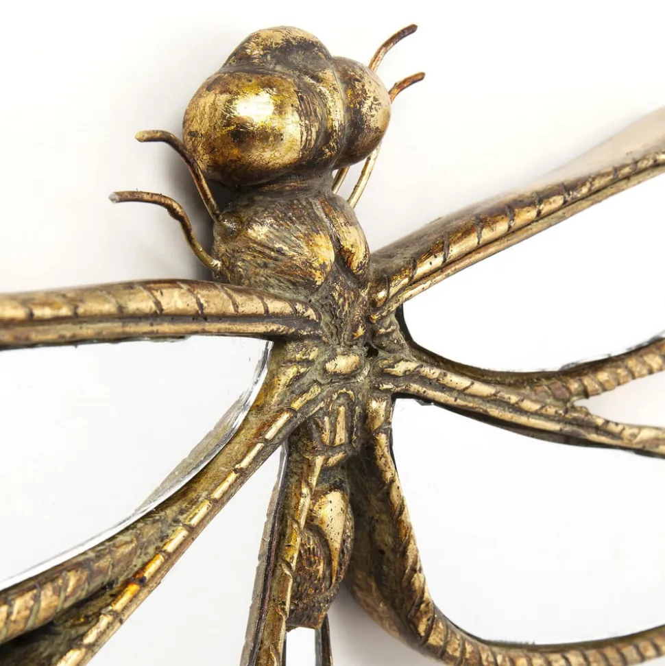 KARE Libelle Spiegel wandobject, polyresin, glas, goud
