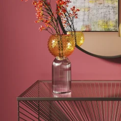 KARE Marvelous Duo vaas, hoogte 31cm, glas, geel, paars