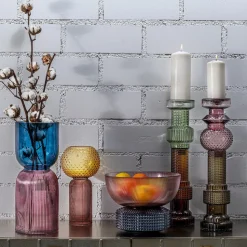 KARE Marvelous Duo vaas, hoogte 31cm, glas, geel, paars