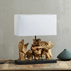 Kare Nature Verticale tafellampvoet van drijfhout