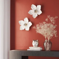 KARE Orchidee wandobject, polyresin, 24 x 25 cm, wit