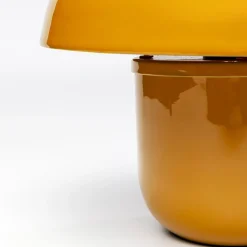 Kare Paddenstoel tafellamp, geel, geëmailleerd staal, hoogte 27 cm