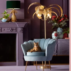 KARE Palmera vloerlamp, 170 cm hoog, messing