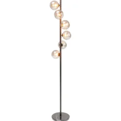 Kare Scala Balls vloerlamp, 6-lamps, marmeren voet, grijs