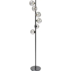 Kare Scala Balls vloerlamp, 6-lamps, marmeren voet, grijs