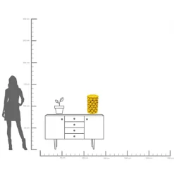 KARE Vaas Citroensap, hoogte 43 cm, Ø 26 cm, porselein, geel