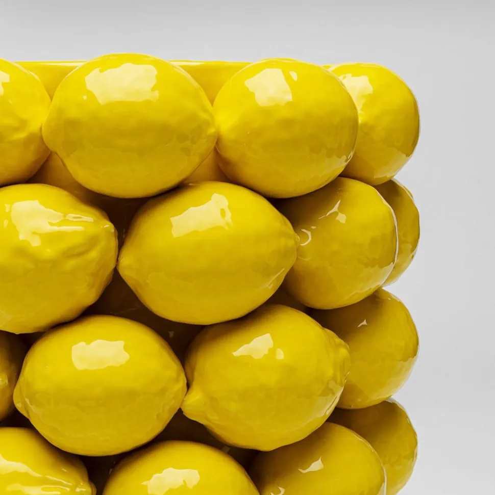 KARE Vaas Citroensap, hoogte 43 cm, Ø 26 cm, porselein, geel