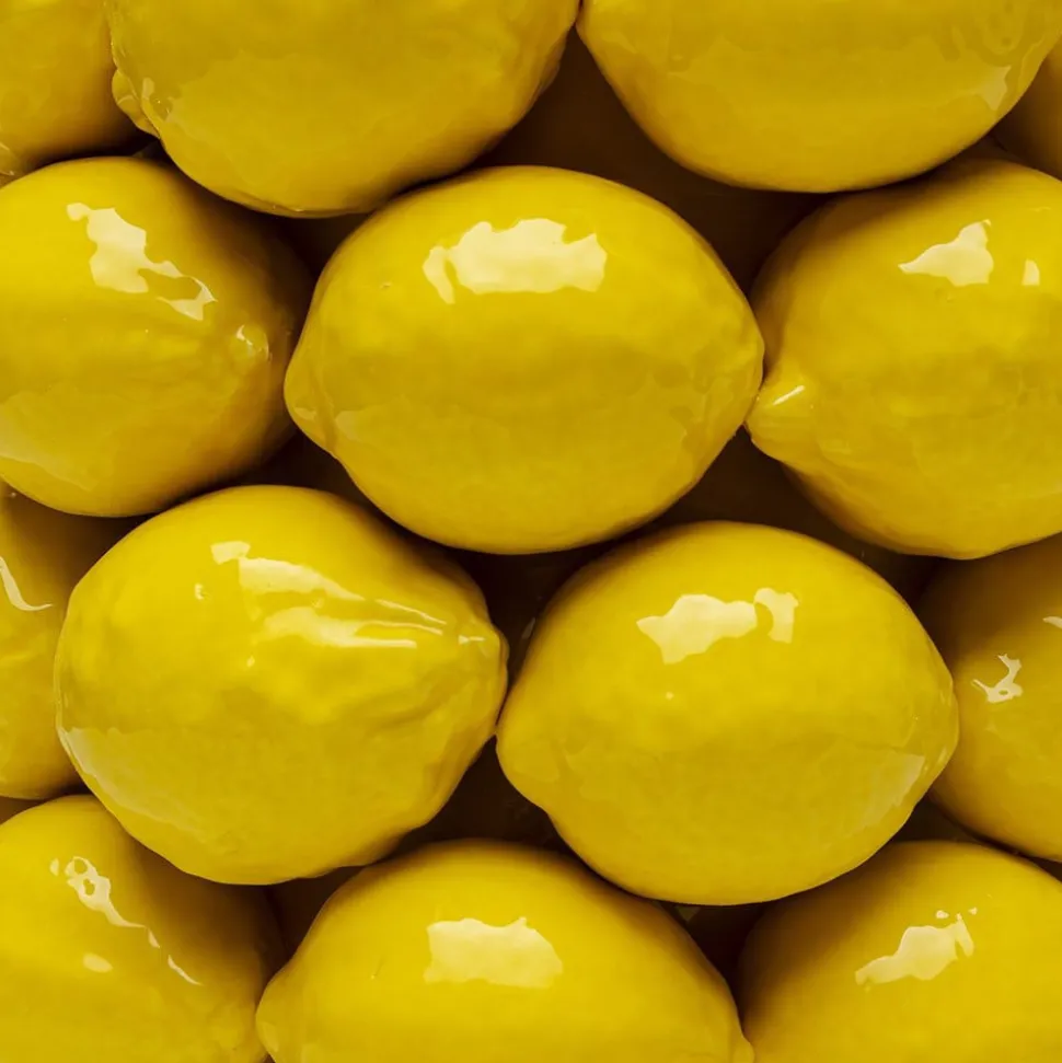 KARE Vaas Citroensap, hoogte 43 cm, Ø 26 cm, porselein, geel