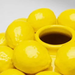 KARE Vaas Citroensap, hoogte 40 cm, Ø 31 cm, porselein, geel