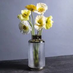 KARE Vaas LA Noble, hoogte 30 cm, glas, goud/helder, handgemaakt