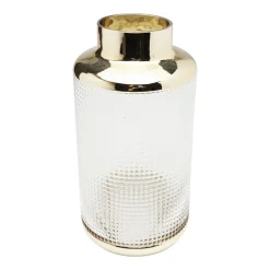 KARE Vaas LA Noble, hoogte 30 cm, glas, goud/helder, handgemaakt