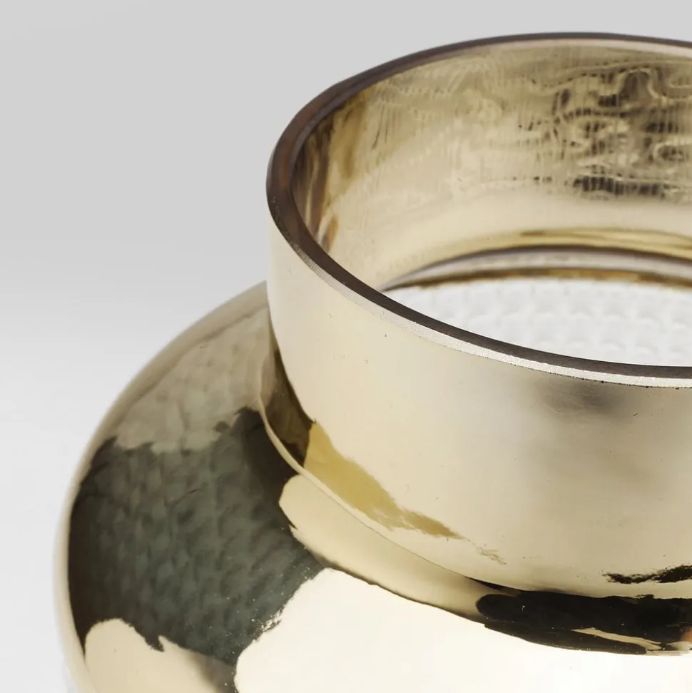 KARE Vaas LA Noble, hoogte 30 cm, glas, goud/helder, handgemaakt