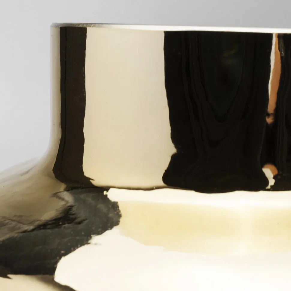 KARE Vaas LA Noble, hoogte 30 cm, glas, goud/helder, handgemaakt