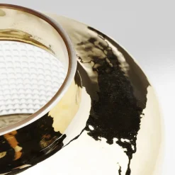 KARE Vaas LA Noble, hoogte 18 cm, glas, goud/helder, handgemaakt