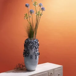 KARE Vlinders vaas, lichtblauw, hoogte 50 cm, steengoed